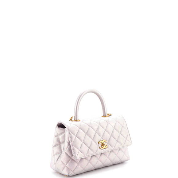 Chanel Mini Coco Top Handle Bag Quilted Iridescent Caviar - Picture 2 of 6